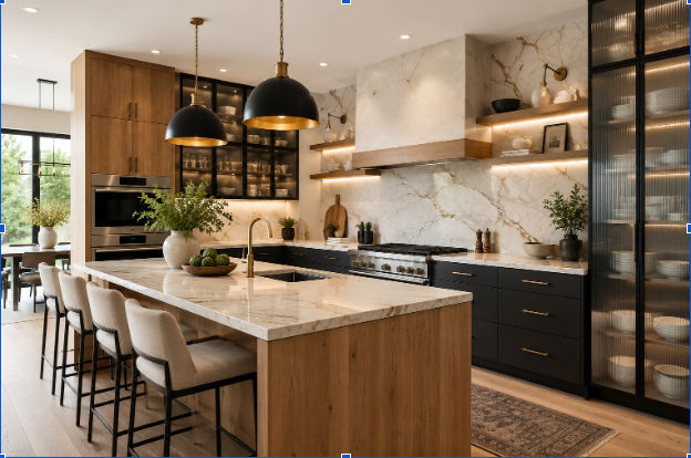 Mixing Materials in Kitchen Design